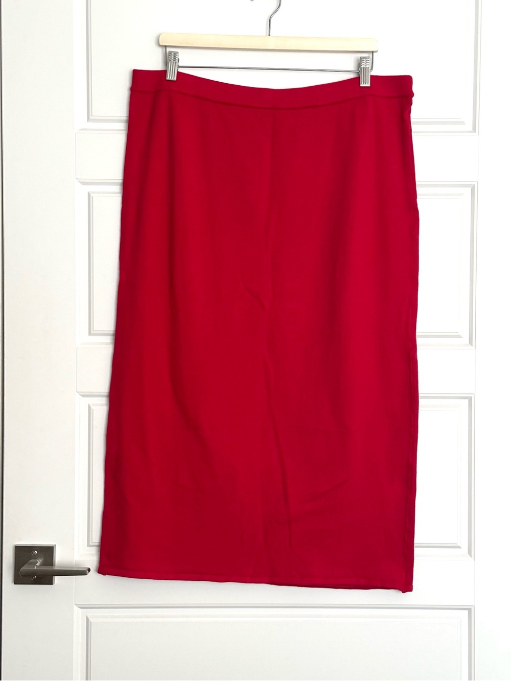 GAP CashSoft Stretch Midi Skirt, red, size XL